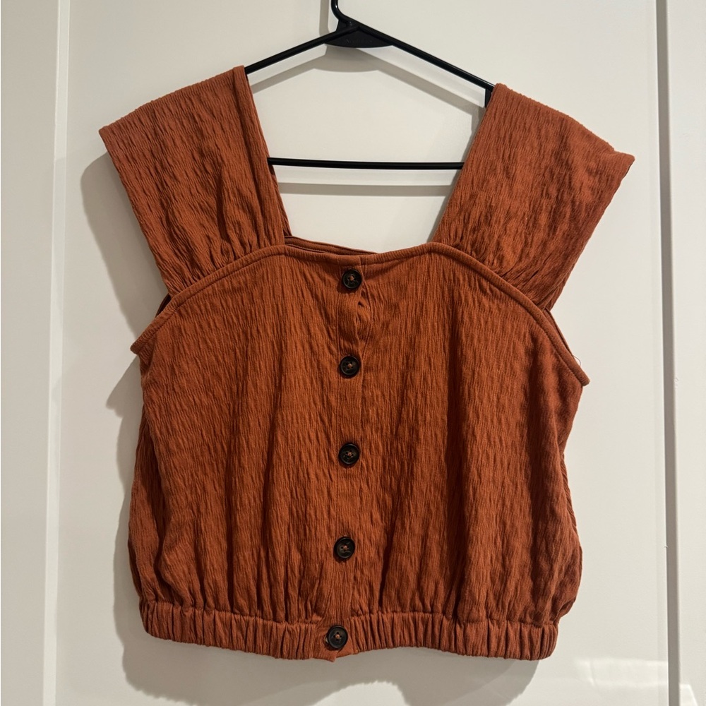 Madewell Terracotta Button-Down Blouse